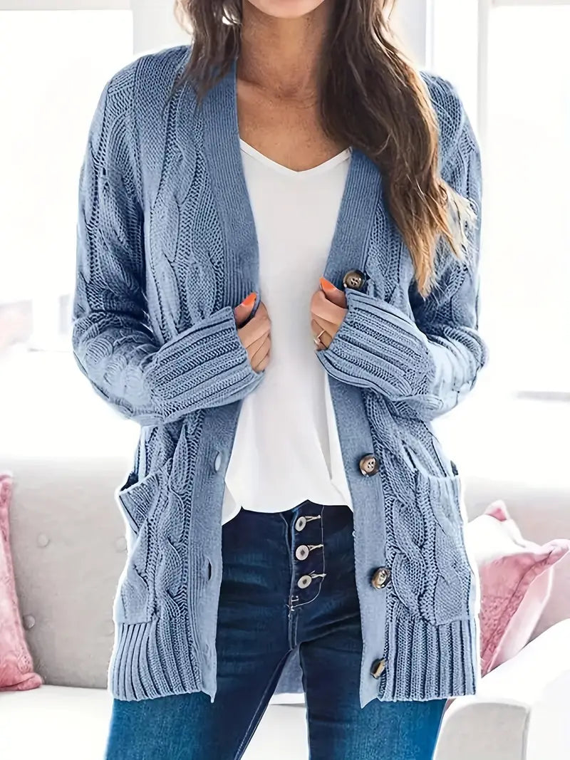 Long V-Neck Cardigan