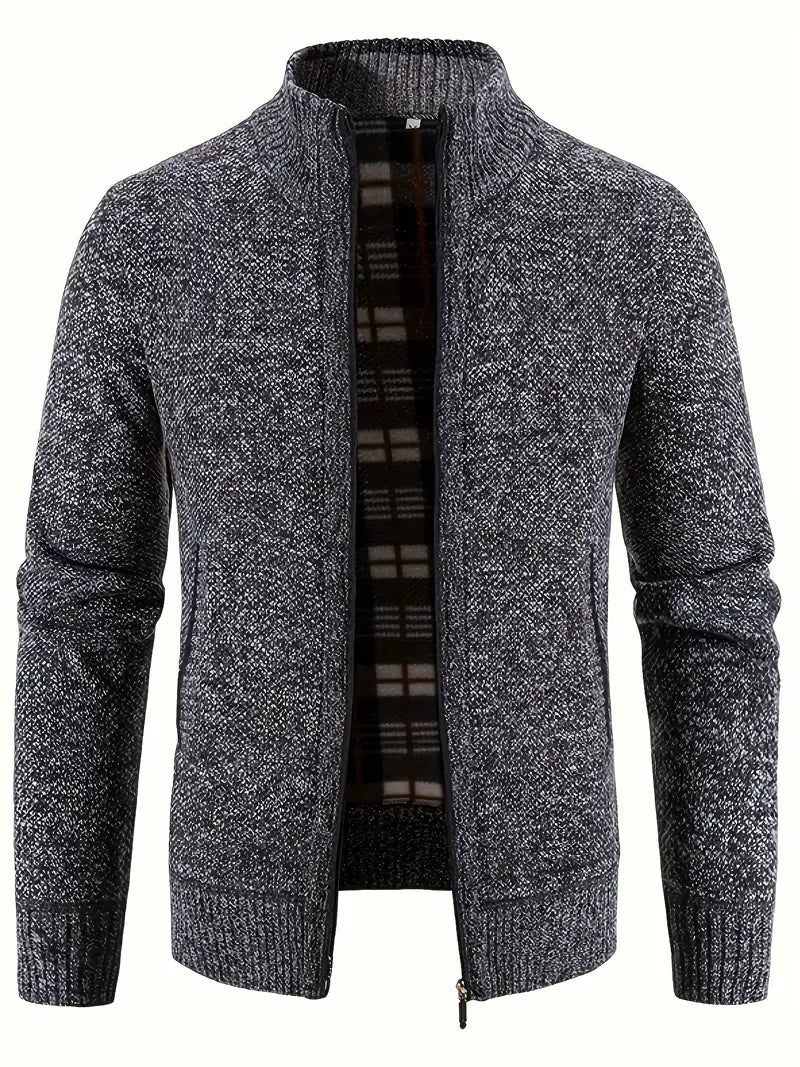 Polyester Knit Zip Sweater