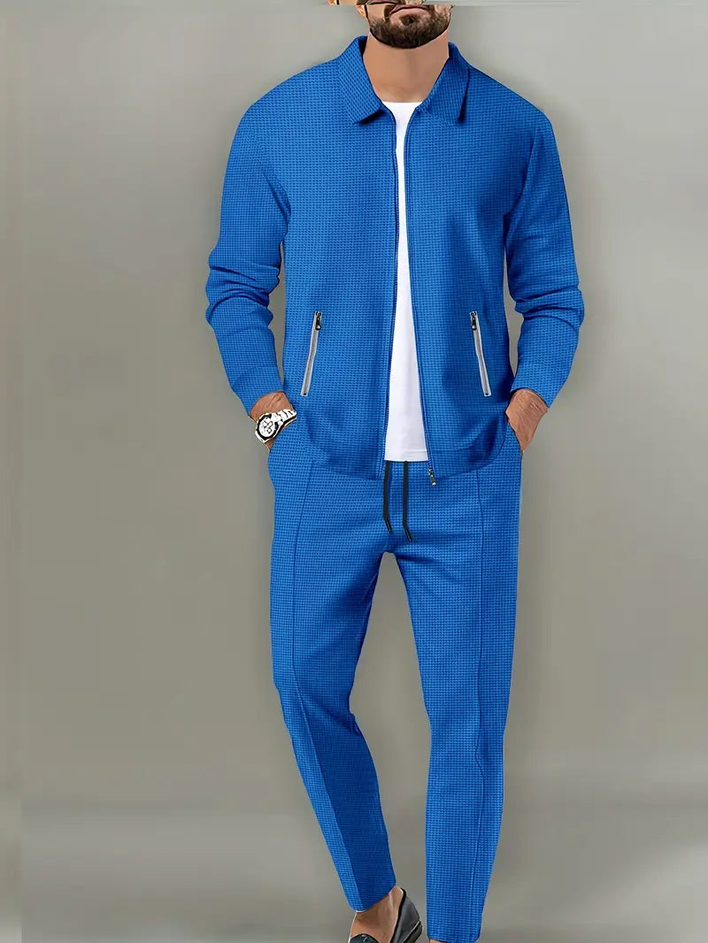 Polyester Knit Zip Button-Up Long Sleeve Jacket