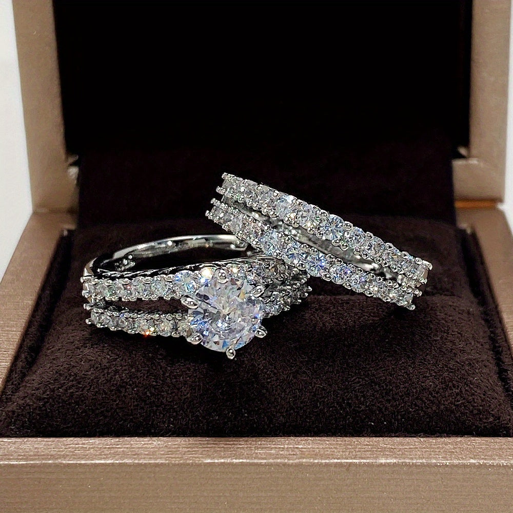 Vintage 2-Piece Ring Set with Gold-tone