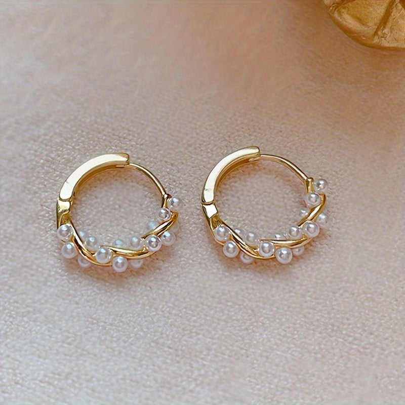 Modern Earrings with Pearl-inspired