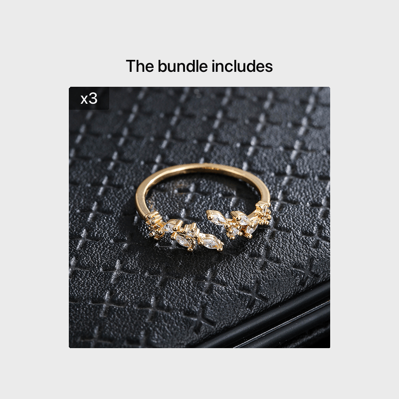 Evening 1-Piece Ring Set with Gold-tone