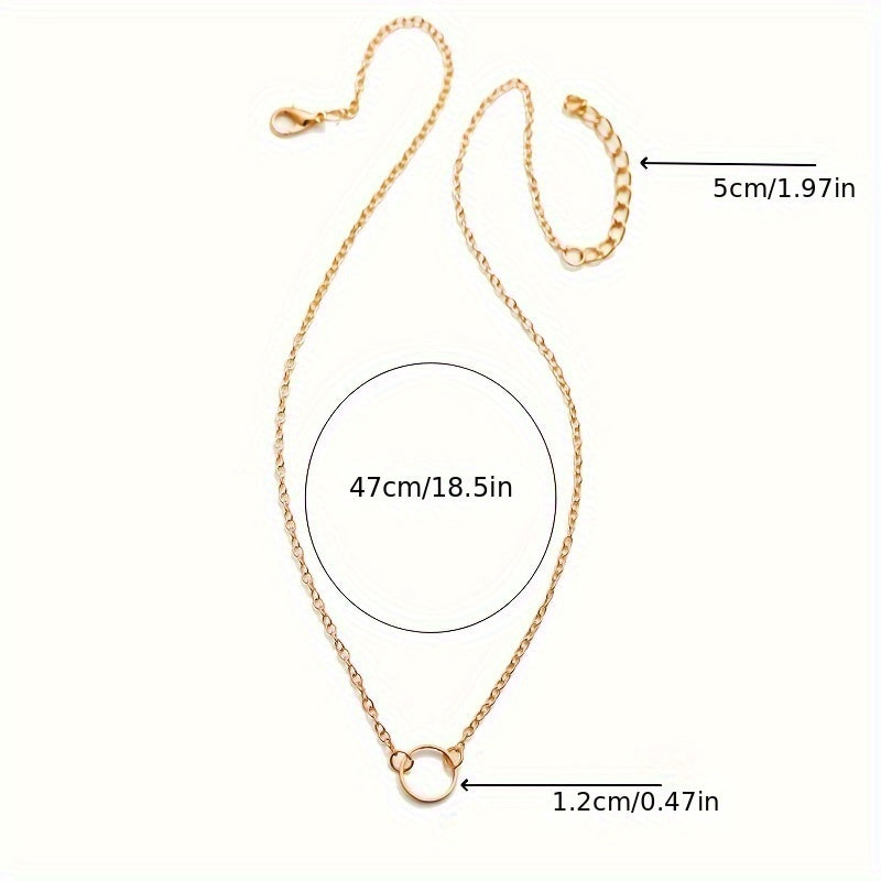 Modern Necklace with Gold-tone