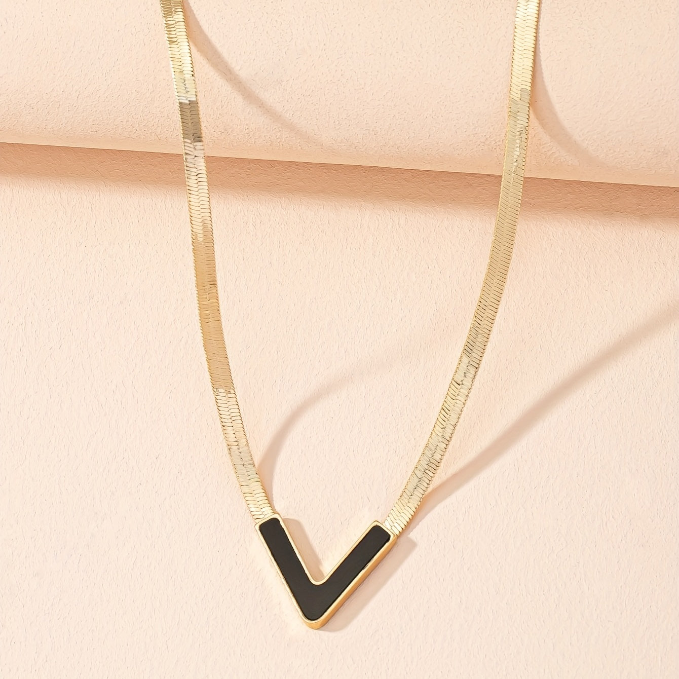 Modern Necklace with Gold-tone