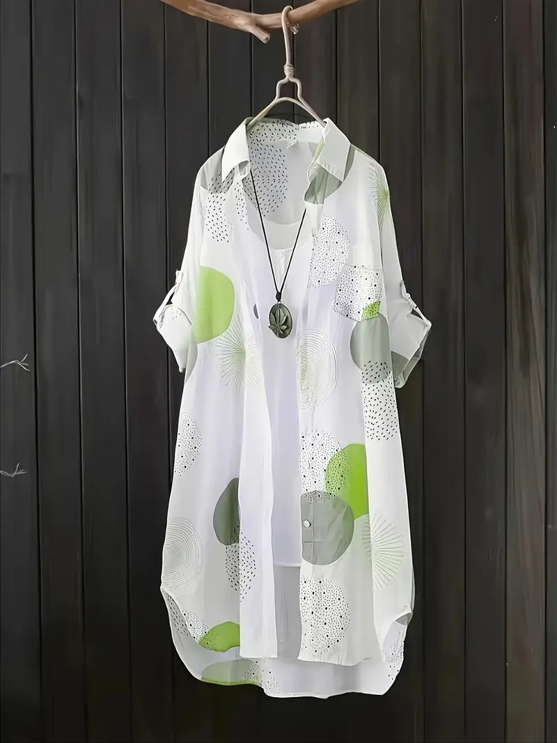Geometric Polyester Blouse Lightweight