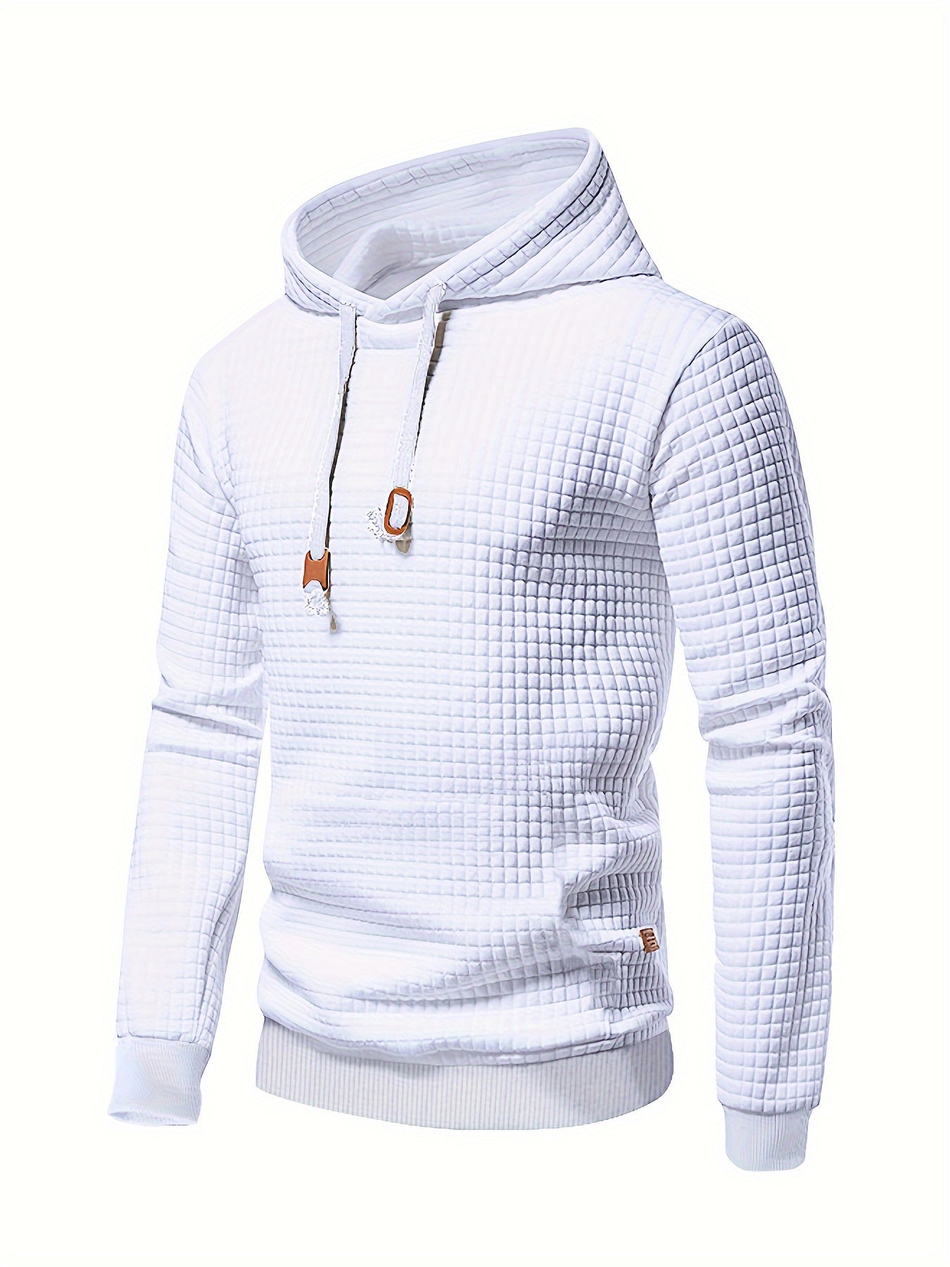 Men's Sporty Hooded Sweatshirt - Navy Blue with Copper Bow Accents, Regular Fit, Machine Washable, High-Quality Fabric for Casual & Athletic Wear, Sweater Hoodie, Everyday Comfort, Textured Knit Fabric