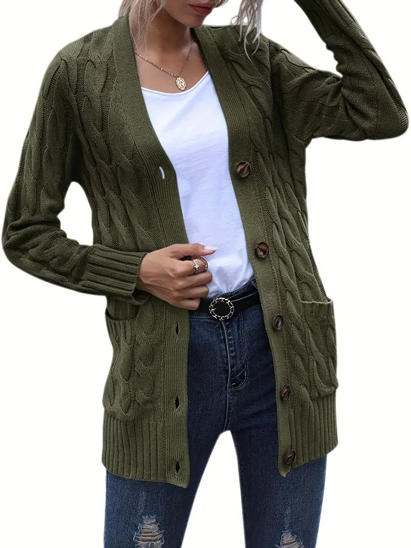 Long V-Neck Cardigan
