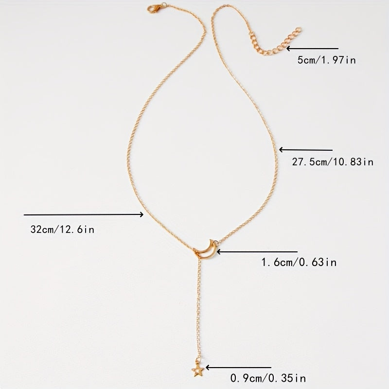 Modern Necklace with Gold-tone
