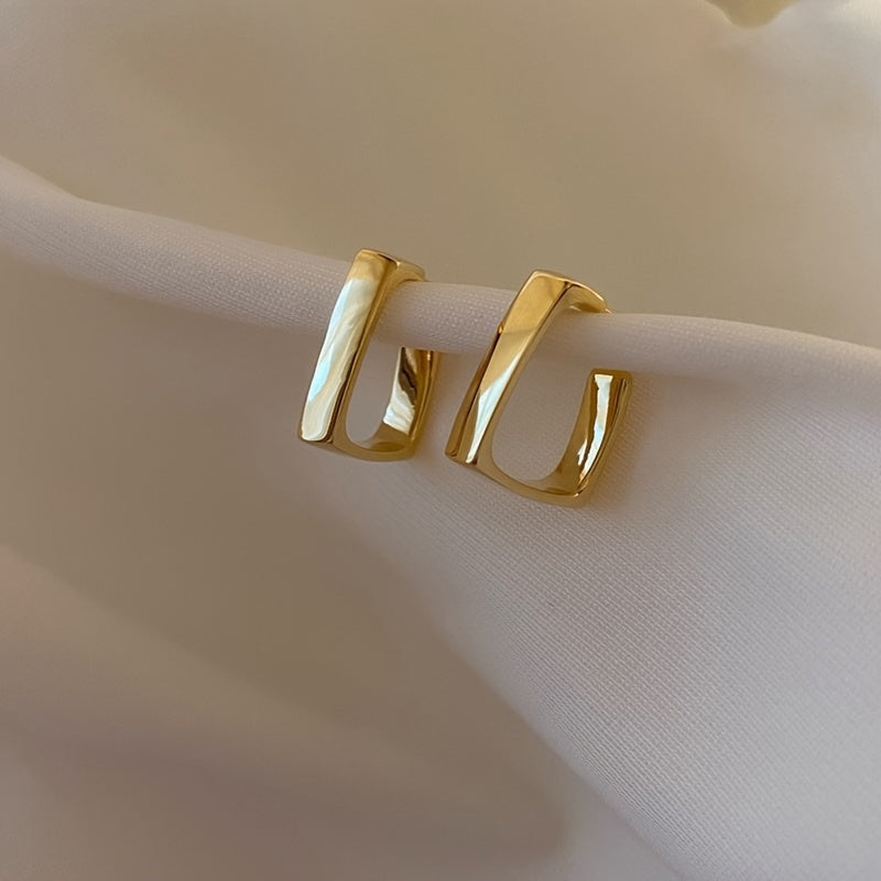 Modern Earrings with Gold-tone