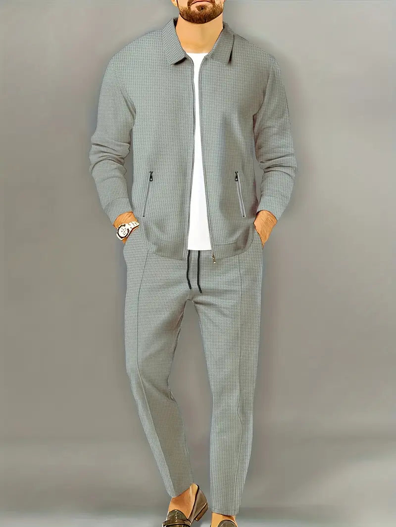 Polyester Knit Zip Button-Up Long Sleeve Jacket