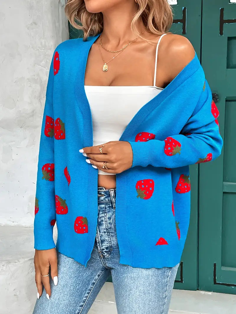 Viscose Long V-Neck Cardigan