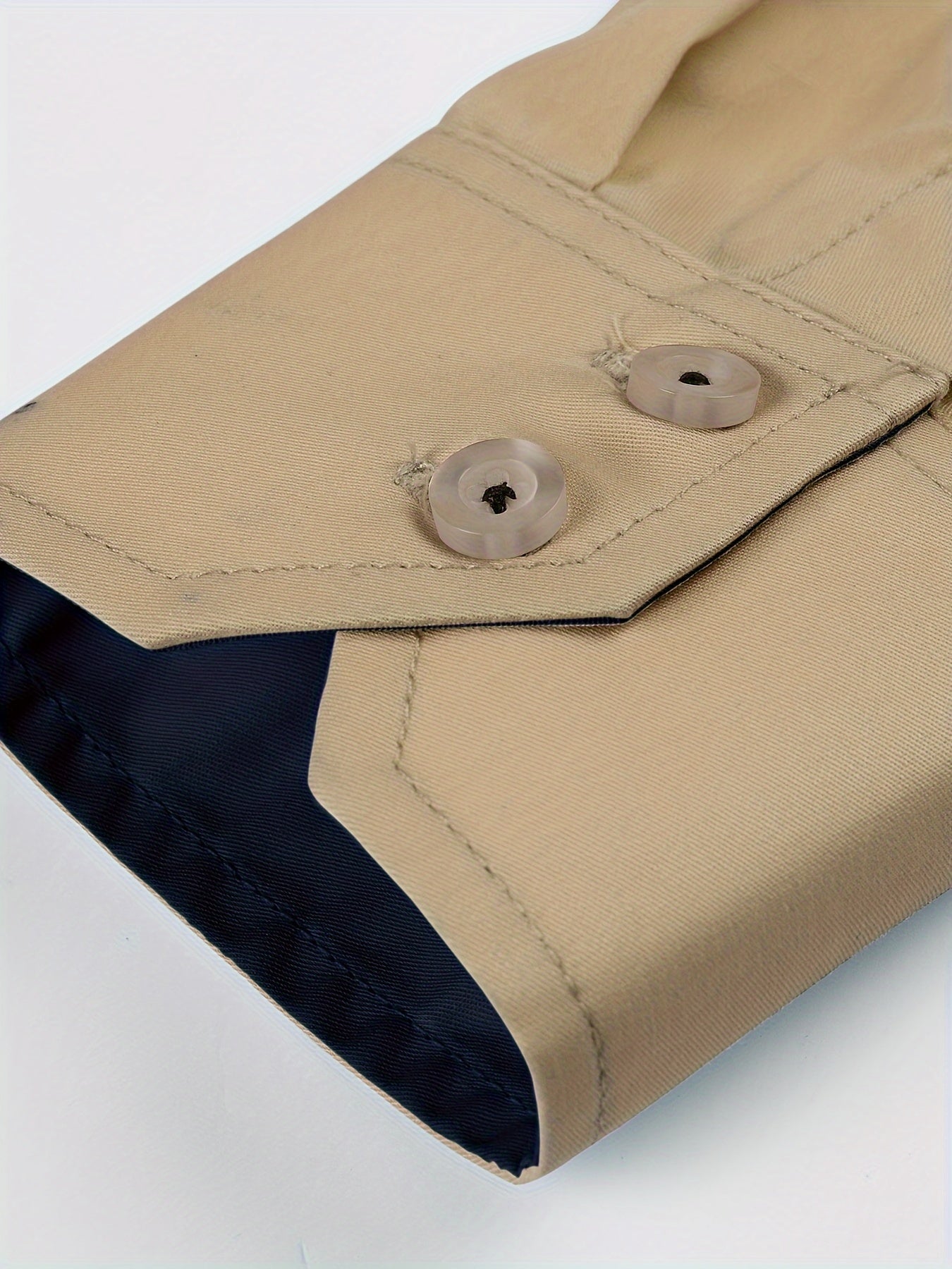 Men's Contrast Collar Design Lapel Collar Design Dress Shirts, Long Sleeve Casual Button Up Shirt For Formal Occasions
