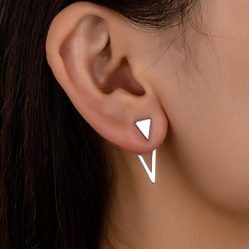 Modern Earrings with Gold-tone