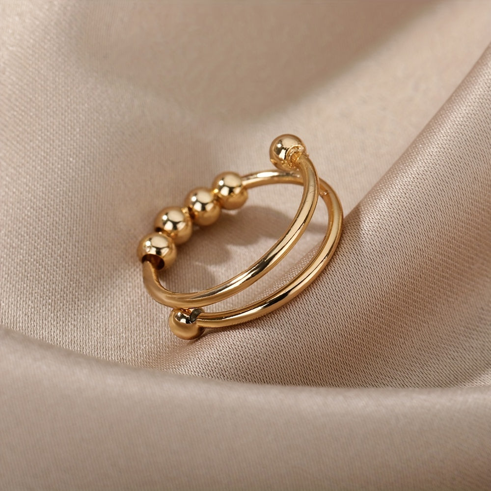 Modern Ring with Gold-tone