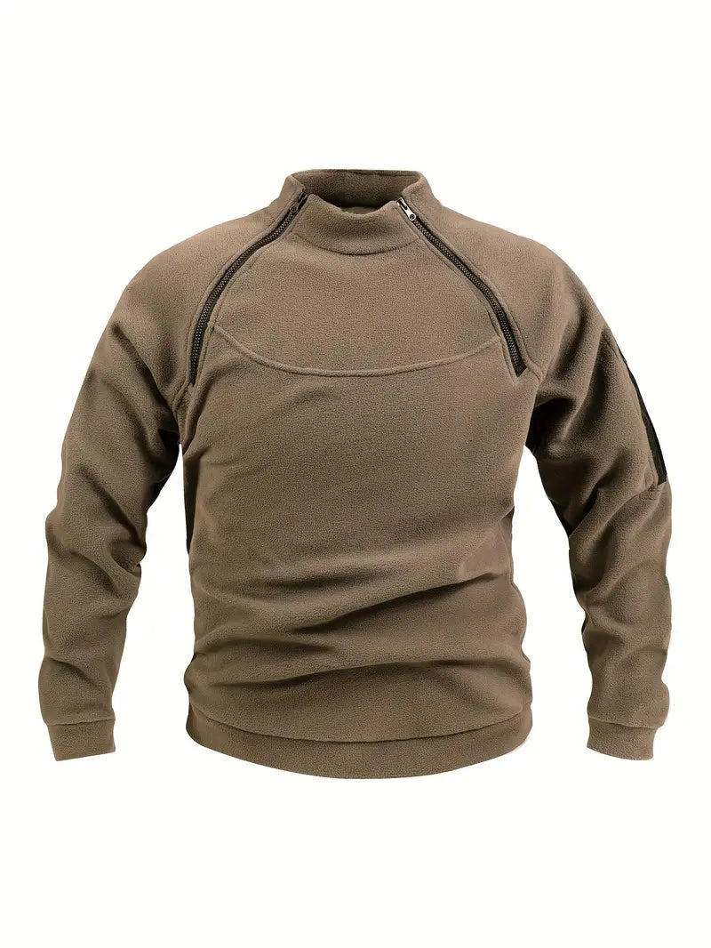 Fleece Polyester Knit Hooded Zip Hoodie