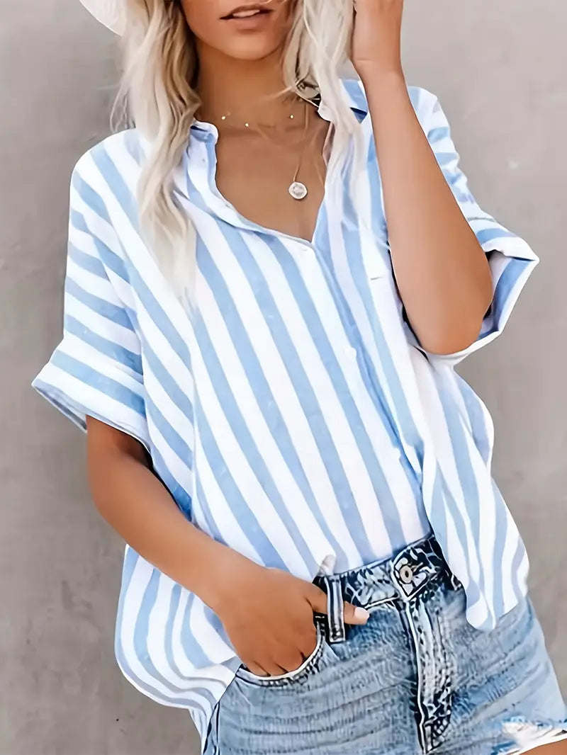 Striped Polyester Cardigan