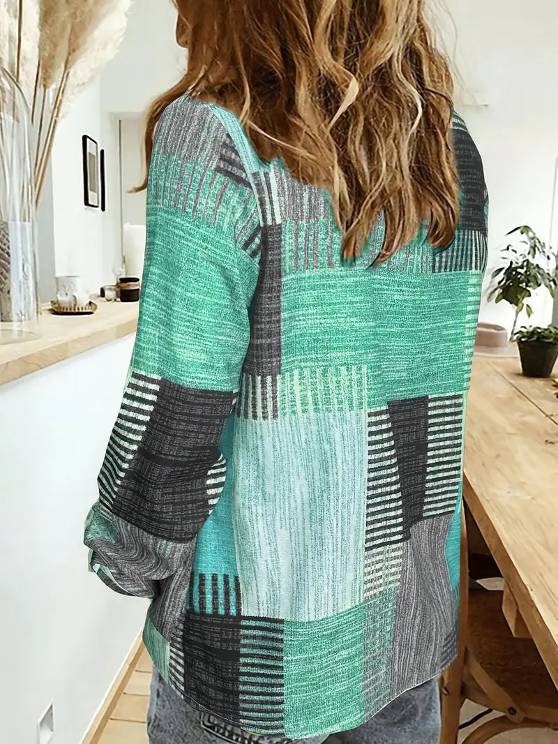 Polyester Blouse Color Blocked