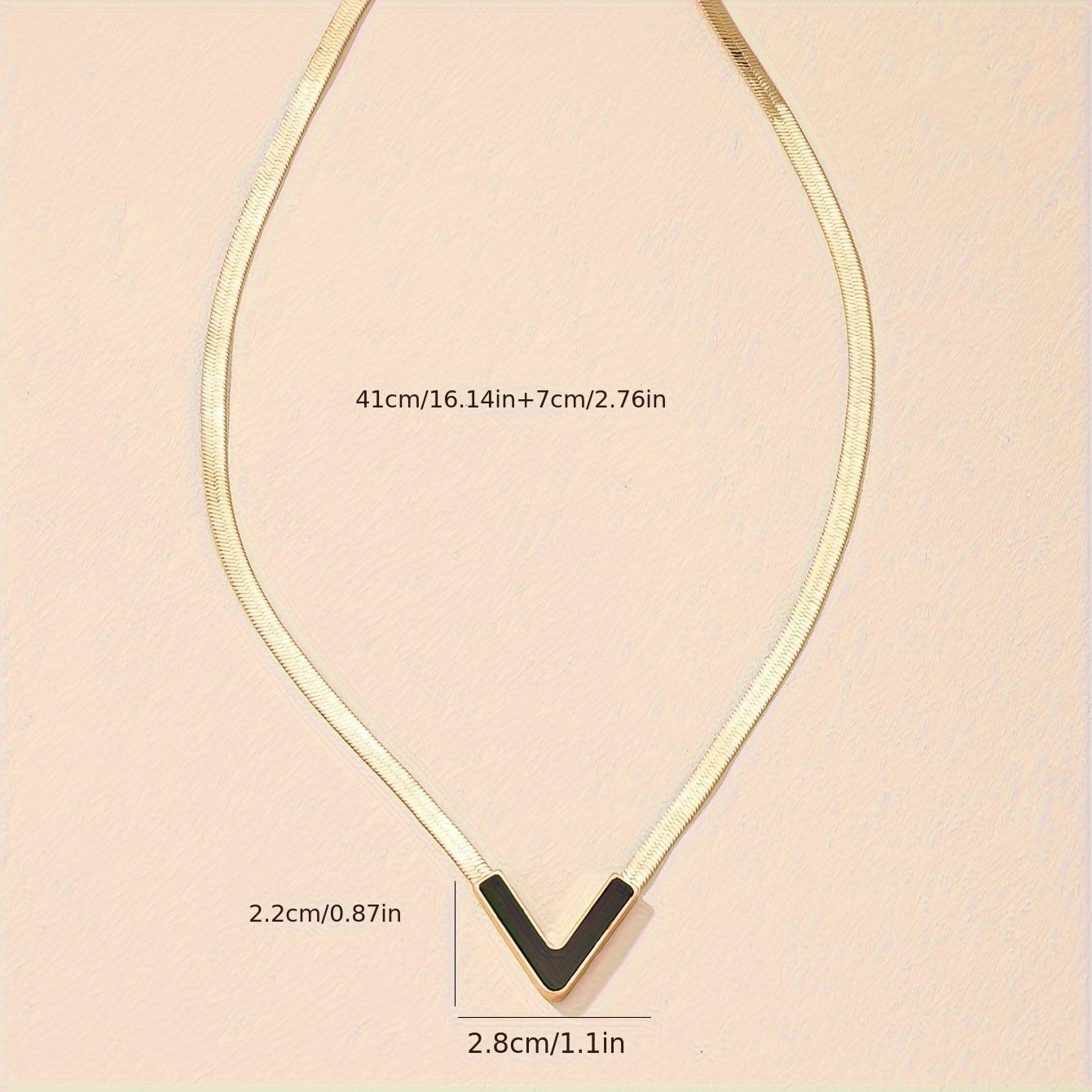 Modern Necklace with Gold-tone