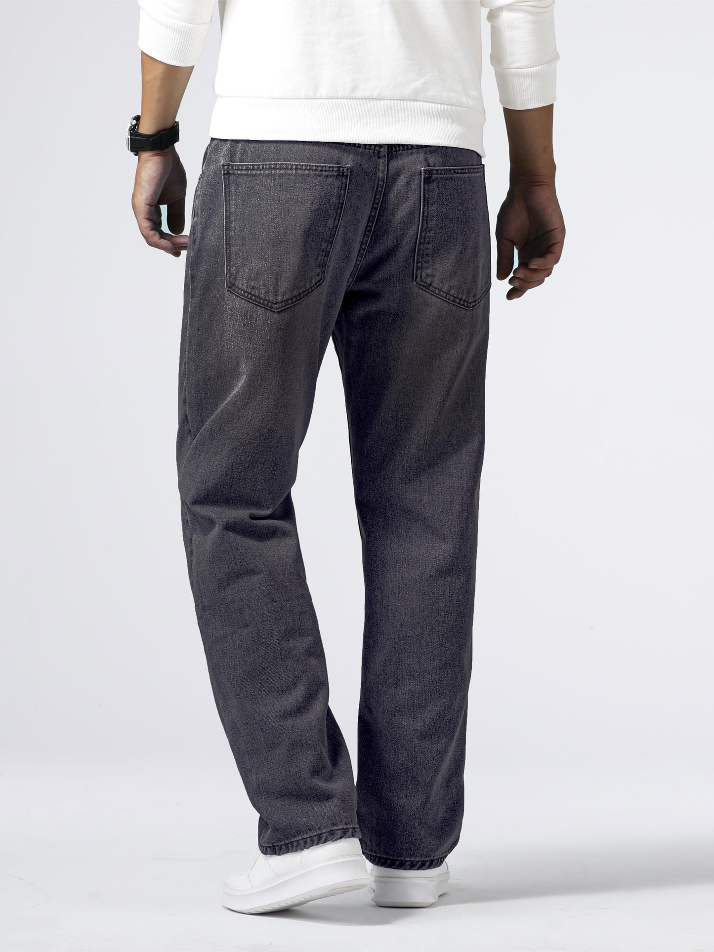 Men's Light Blue Relaxed Fit Jeans - Casual Straight-Leg Machine-Washable Denim Pants for Casual Attire, All-Season Comfort & Versatile Style