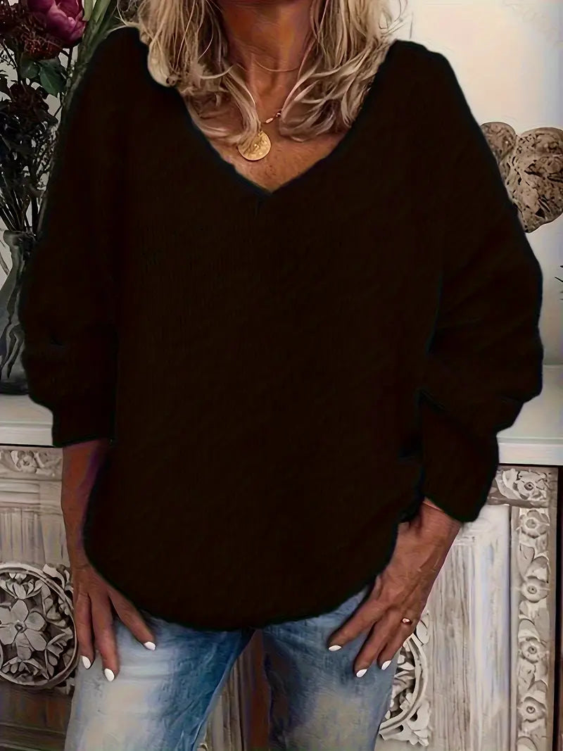 Long V-Neck Sweater