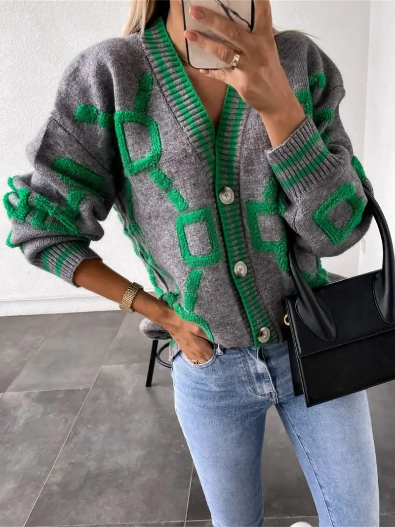 Long V-Neck Cardigan