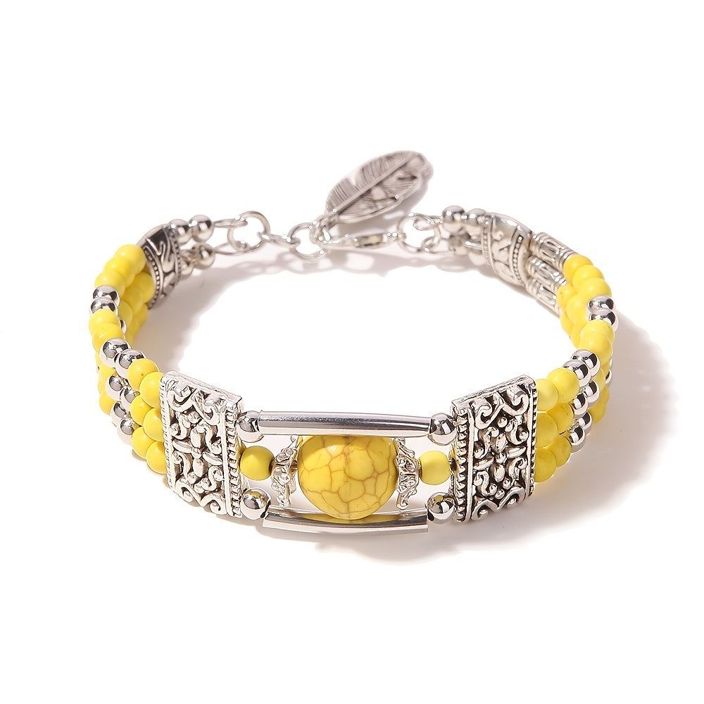 Boho Bracelet with Silver-tone