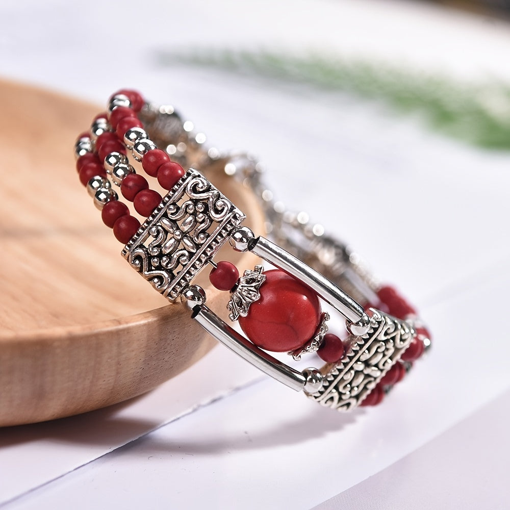 Boho Bracelet with Silver-tone