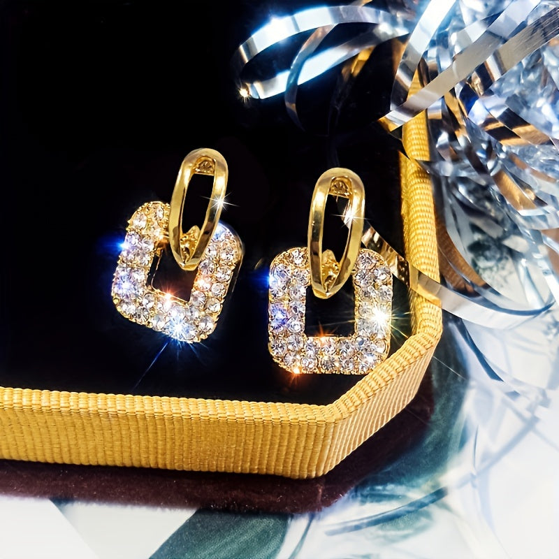 Modern Earrings with Gold-tone