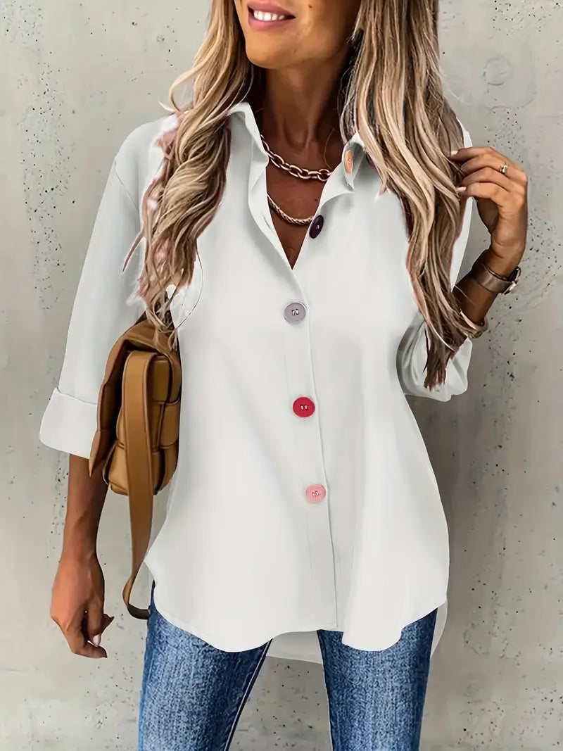 Solid Polyester Blouse