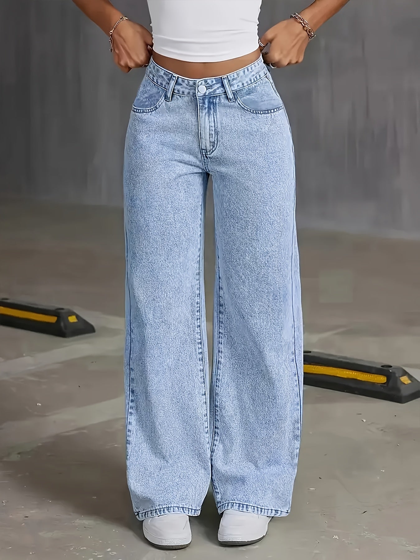 Timeless Blue Cotton Pants with Straight