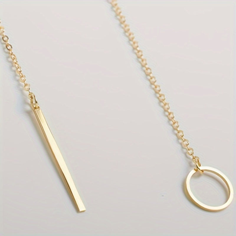 Modern Necklace with Gold-tone
