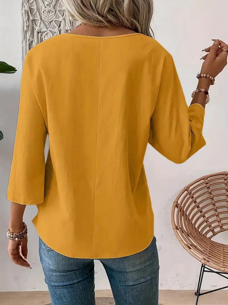 Solid Polyester Blouse