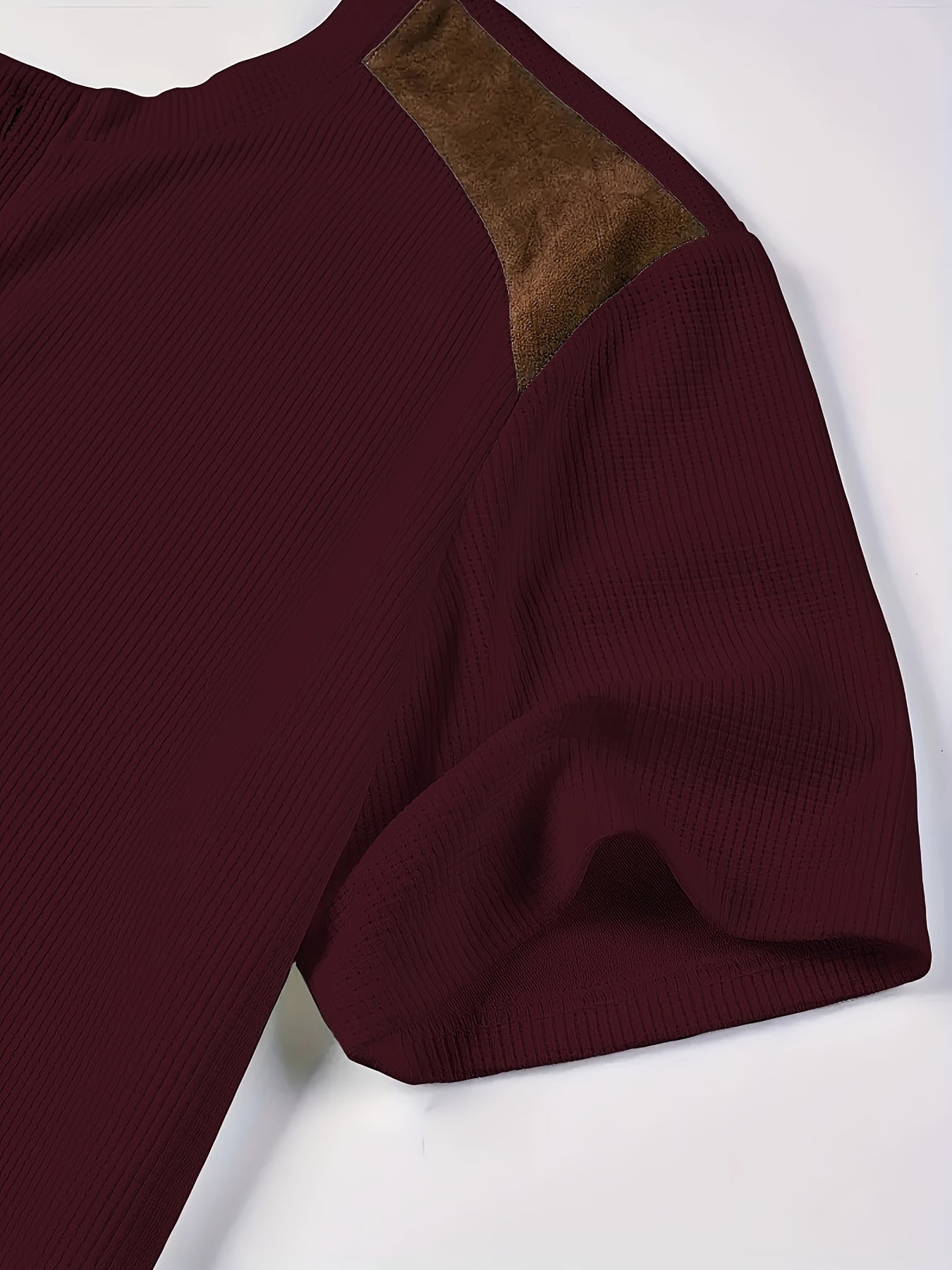 Men'S Waffle Texture Two-Tone Henley Shirt - Casual Summer Short Sleeve, Round Neck, Non-Stretch Fabric