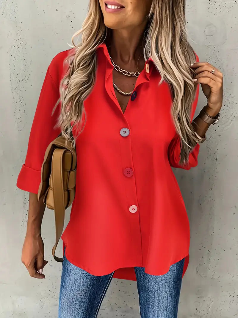 Solid Polyester Blouse