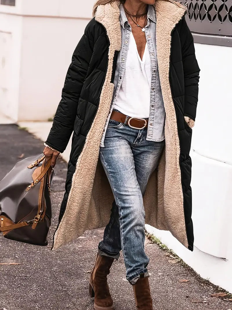 Fleece Long Knee-Length Jacket