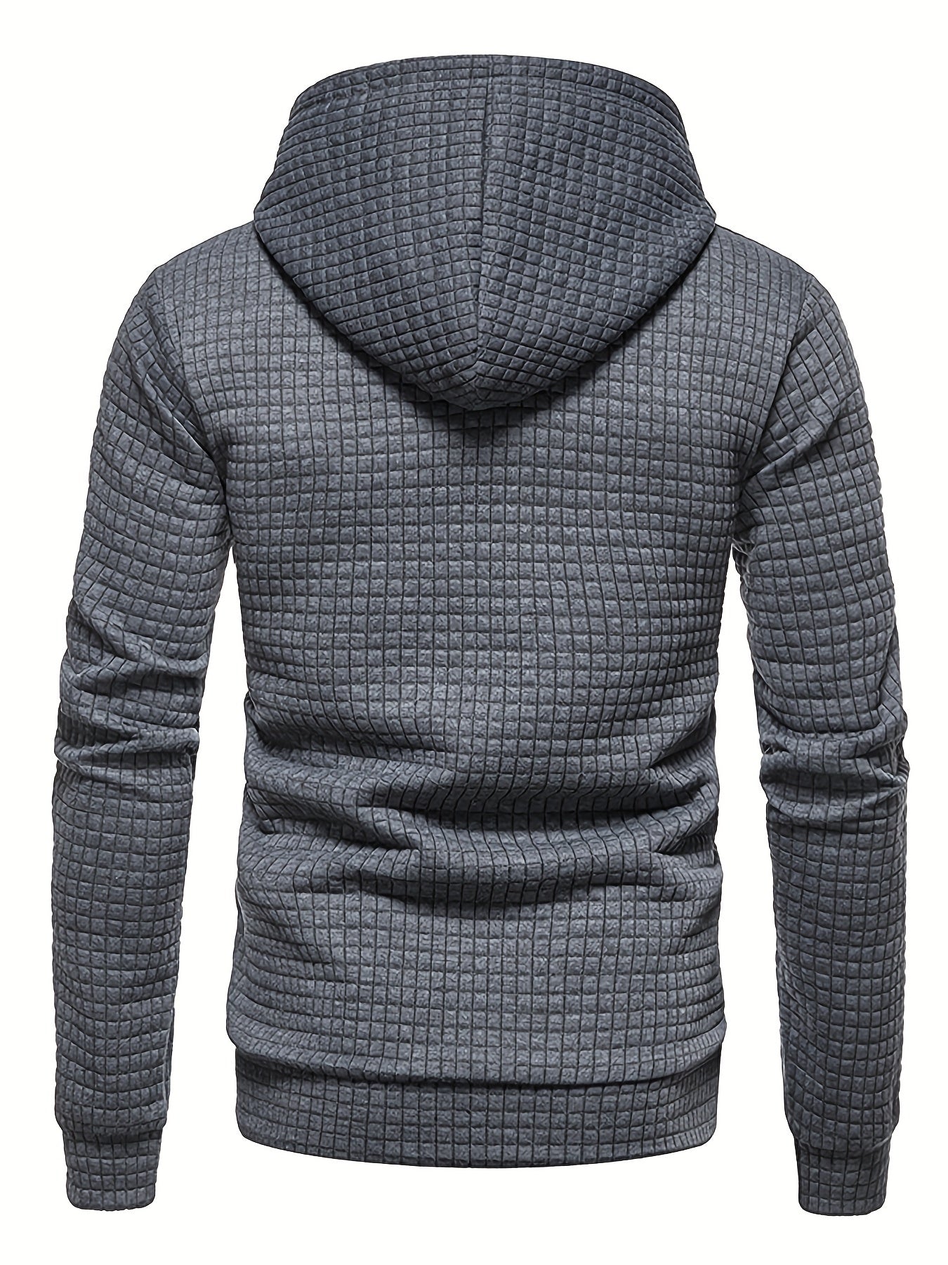 GEKM Men'S Bohemian Plaid Long Sleeve Hoodie - Cozy Jacquard Fabric Sweatshirt with Orange Accents, Casual Outdoor Jogging & Fitness Training Pullover, Regular Fit, Hooded Design, Comfortable Pullover
