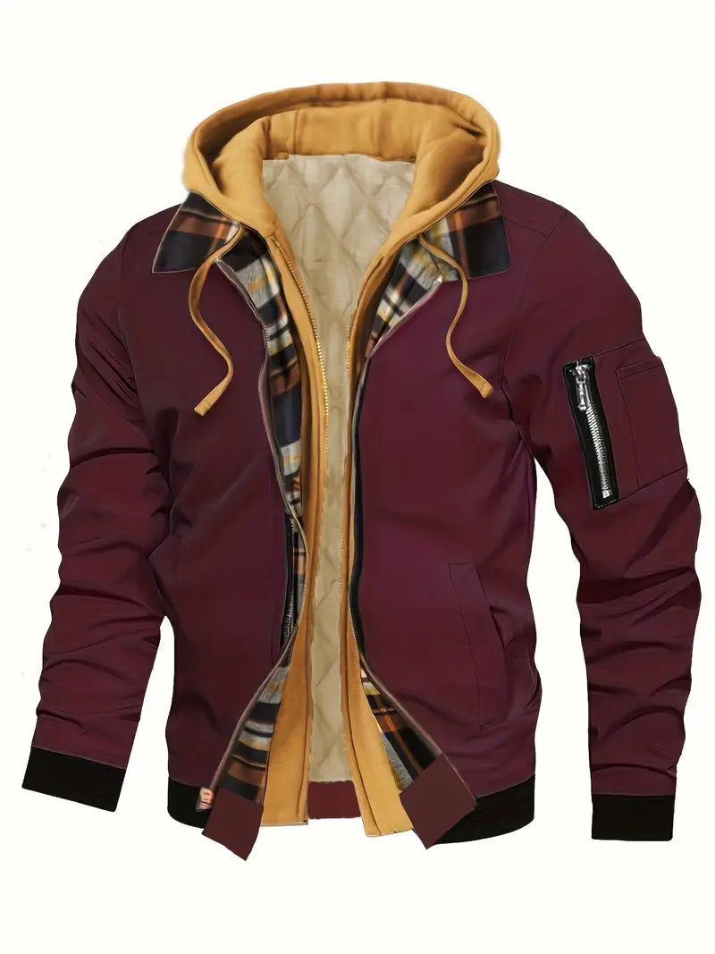 Polyester Hooded Zip Long Sleeve Jacket