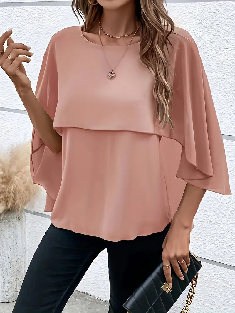 Solid Polyester Blouse
