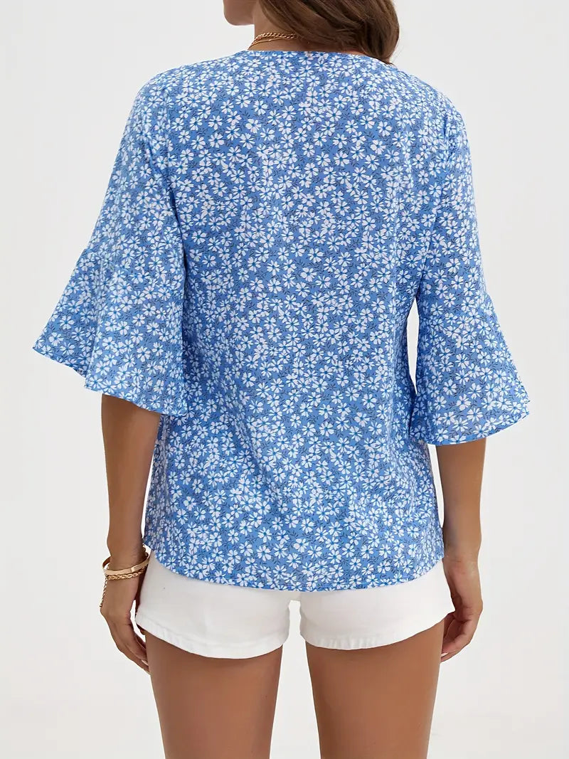 Floral Polyester Blouse Floral Print