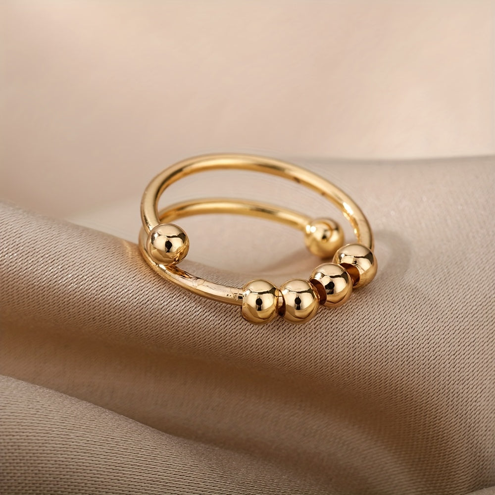 Modern Ring with Gold-tone