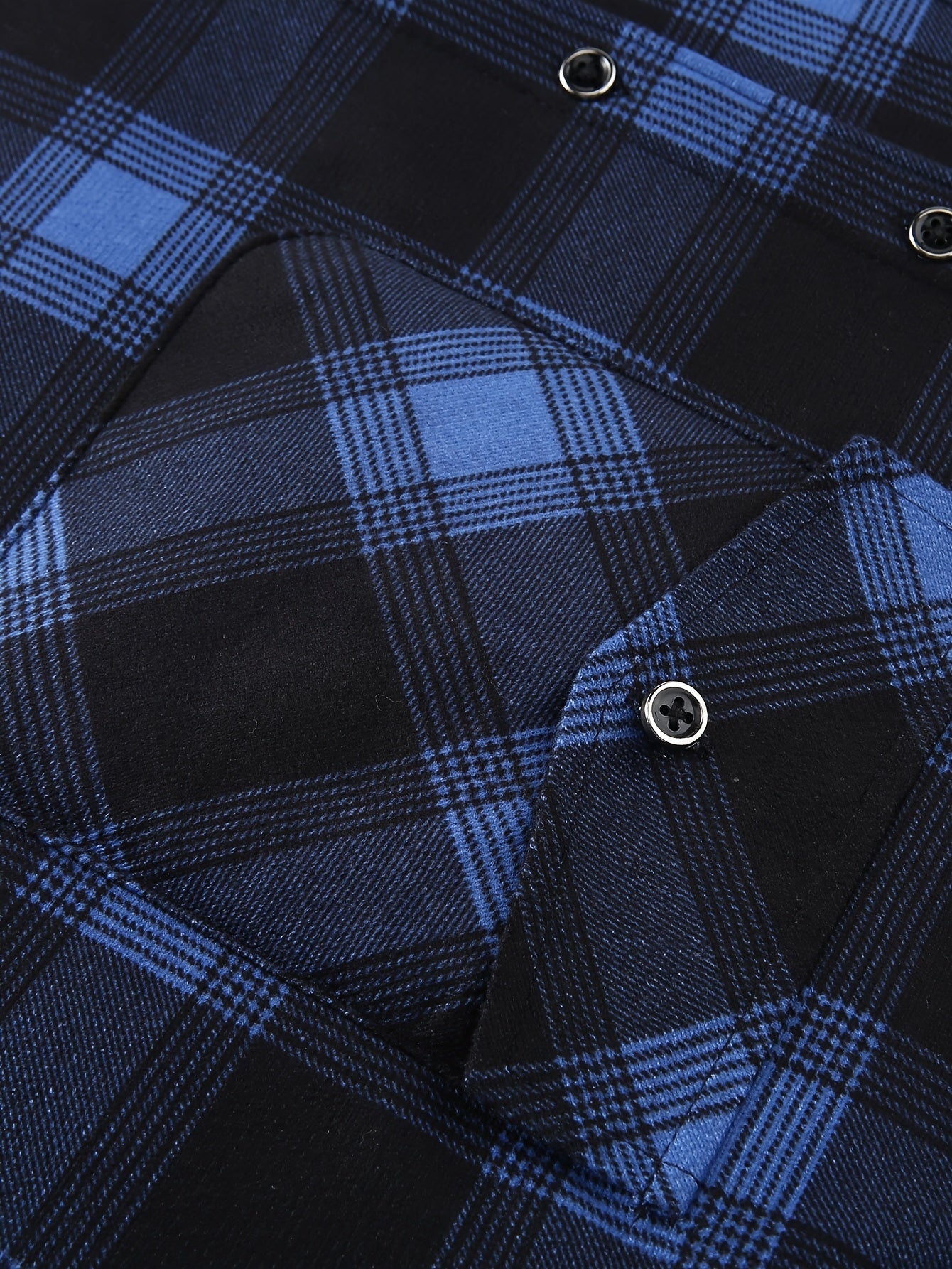 Men's Fleece-Lined Hoodie - Casual & Sporty, Plaid Pullover with Button Detail, Long Sleeve, Loose Fit for Fall/Winter
