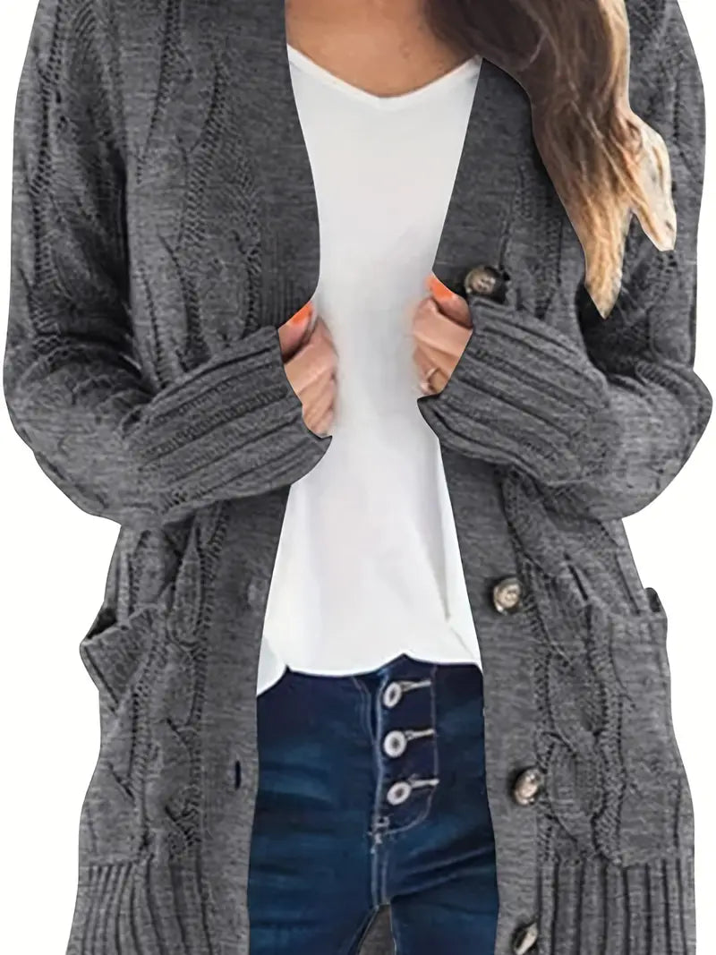 Long V-Neck Cardigan