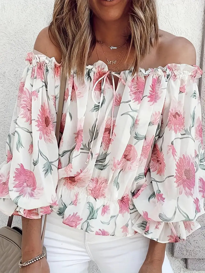Floral Spandex Sweater Lightweight
