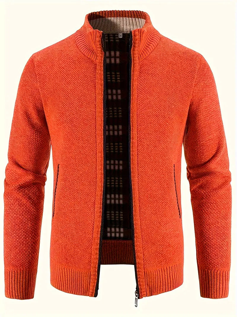 Polyester Knit Zip Sweater