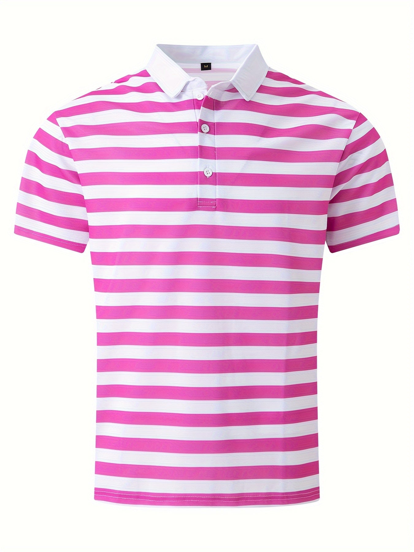 Men'S Short-Sleeve Polo Shirt with Print Stripes for Casual Summer Wear.