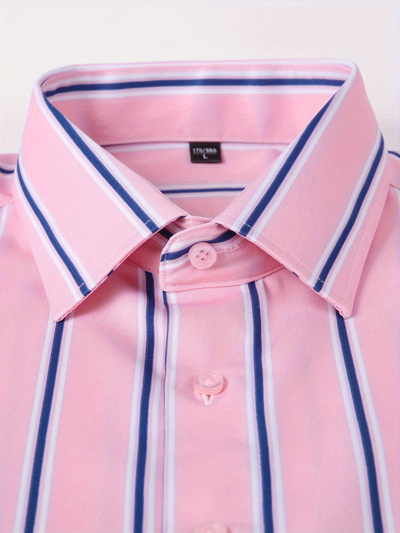 Classic Plaid Design Men's Formal Long Sleeve Shirt, Men's Button Up Shirt For Business Formal Occasions, Gift For Men