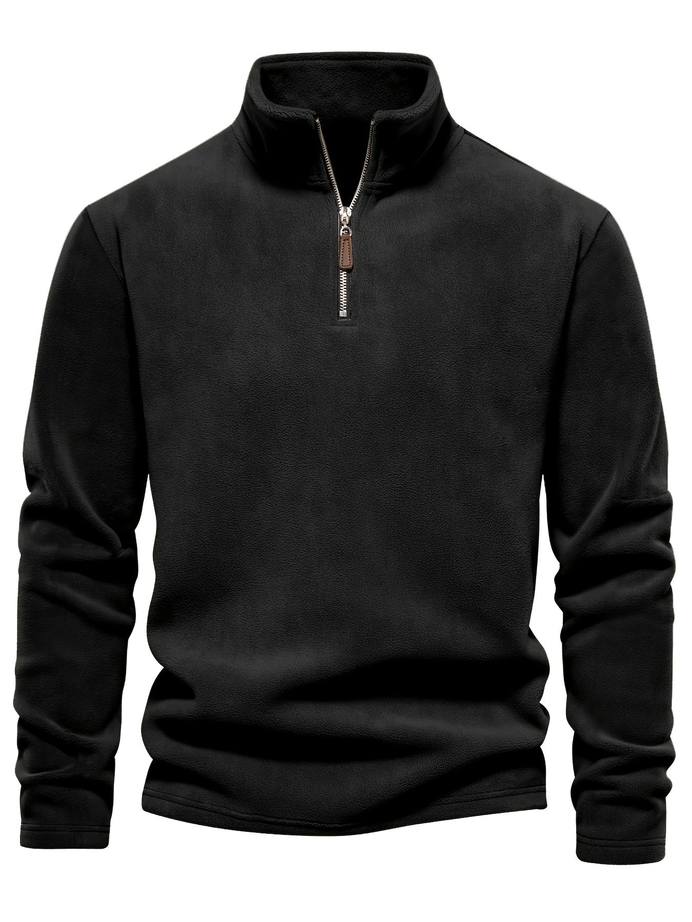 New Autumn And Winter Men'S Lamb Sweatshirt with a Stand-Up Collar, Half-Zip, Long Sleeves, Versatile European Style, Trendy Brand with Fleece Lining.