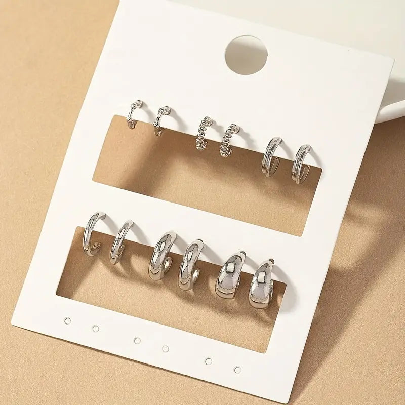 Modern Earrings with Gold-tone