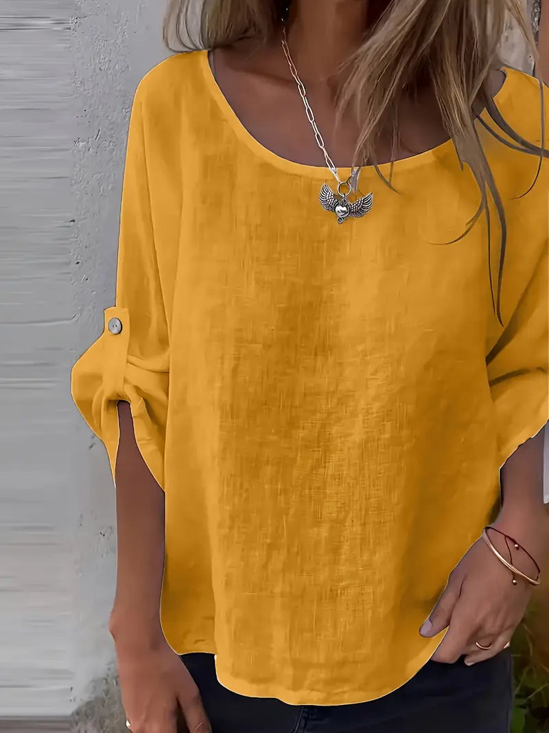 Solid Polyester Blouse