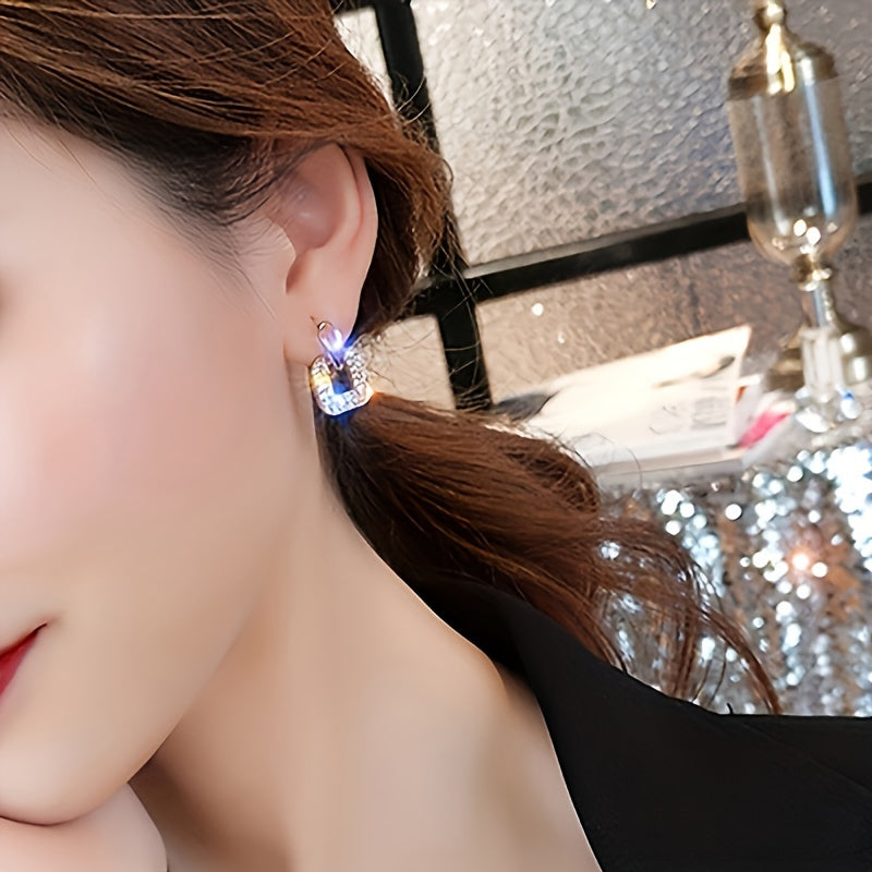 Modern Earrings with Gold-tone